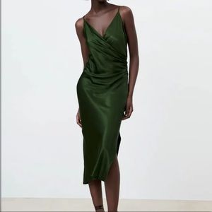 Zara Draped Lingerie-Style Dress Size S